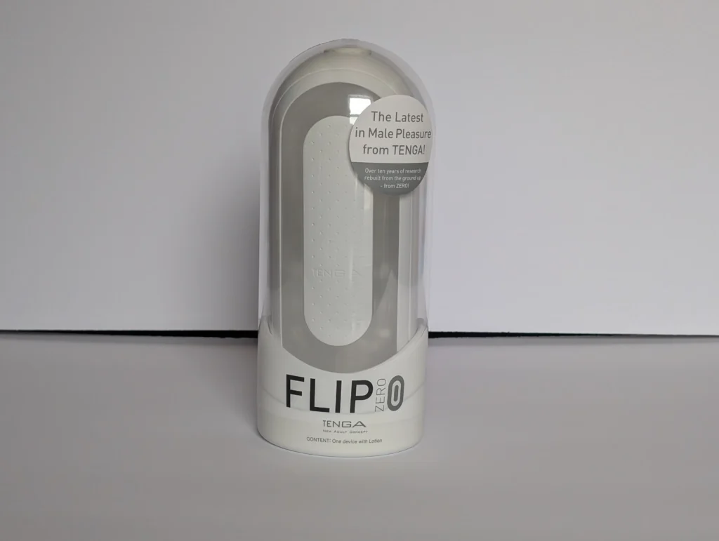 Tenga Flip Zero male stroker in its retail packaging
